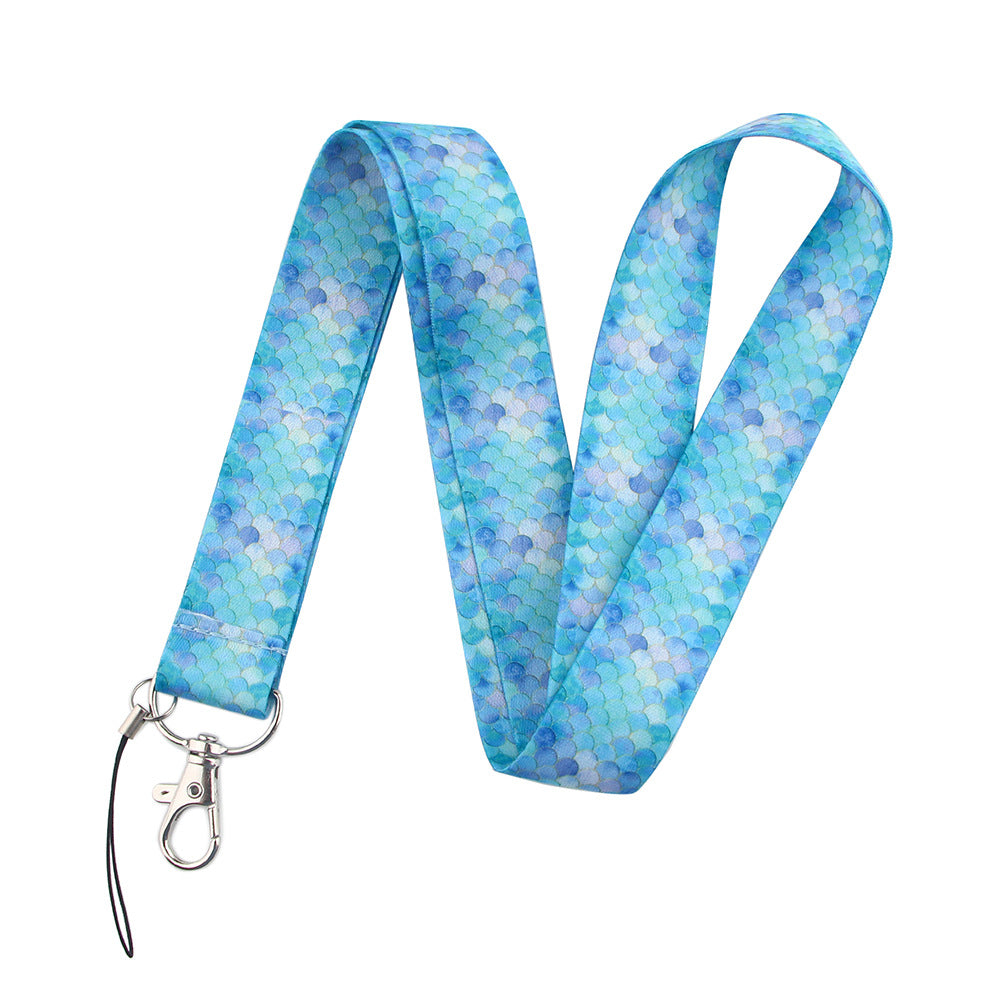 Wholesale Polyester Mermaid Scales Mobile Phone Lanyard Keychain